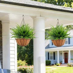 20 Bundles Artificial Plants Outdoor Faux Boston Fern Spring Decor, Fake Plants