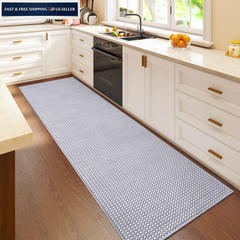 YDKGL 2×6 ft Kitchen Runner Rug Mat Non Slip Boho 2′ X 6′, A- Light Grey