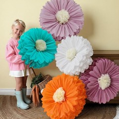 5 Pcs 30» 24» Gaint Boho Tissue Paper Flowers Decoration Large Hanging Tiss…