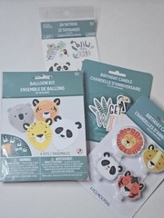 Wild Animal Birthday Kit Baloons, Tattoos, And Candles