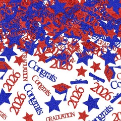 200 PCS Red Blue 2026 Graduation Table Confetti Party Decoration