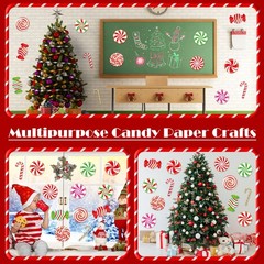 180 Pcs Christmas Candyland Cutouts Paper Candy Cutouts Peppermint Candy Cane…