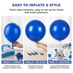 4PCS Large 36 Inch Royal Blue Balloons, Royal Blue Latex Big Balloons for Bir…