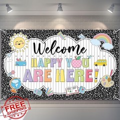 Harloon Composition Notebook Backdrop Banner 72.8×43.3 Inch Girl