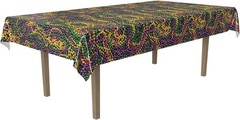 Mardi Gras Plastic Rectangular Tablecover 108″L x 54″W