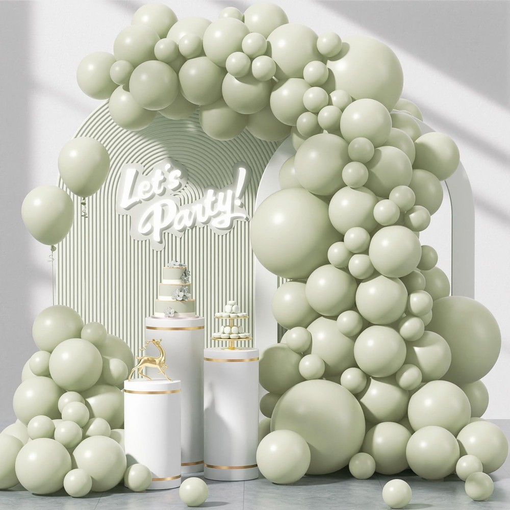 Sage Green Balloon Arch Kit 120pcs in 518 inch Sizes for Events