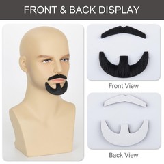 Fake Black Goatee Beard and Mustache Set Self Adhesive Stick-On Facial Hair f…