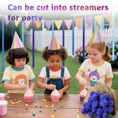 6 Rolls Crepe Paper Streamers, 10 Inch x 8 Feet Flower Making Kits with Floral T