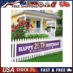 Large 9.8 x 1.6ft 25th Birthday Banner Party Supplies Cheers & Beers to 25 Years