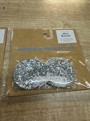 Mini 24″ Party Banner Decoration Craft Scrapbooking Silver Glitter Circles SET 2
