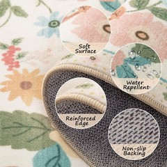 Floral 2×8 Area Rug Machine Washable Soft Print Boho Carpet Non Slip Doormat …
