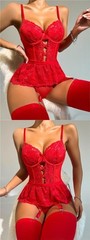 Lace Heart Cutout Bodysuit – Sexy Sheer Lingerie for Women with Backless Design