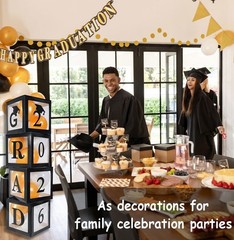 Graduation Decorations Set of 4 Boxes Balloons Letters for Class of 2026 Cele…