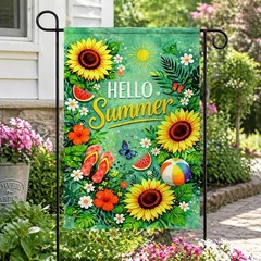 Compatible Sunflower Welcome Garden Flag Summer Yard Decor Polyester Outdoor