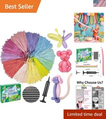 260 Balloons with Pump, Long Latex Twisting Balloons animal kit, Birthday Gi…