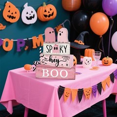 Lineshading 4 Pcs Pink Halloween Decor Ghost Table Decorations Halloween Tie…