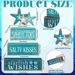 Charming 4-Piece Starfish Table Centerpiece for Nautical Home Decor