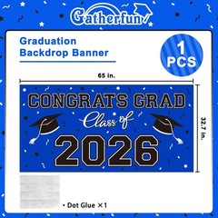 «Graduation Decorations 2026 Blue Congrats Grad Banner 65″ x 32.7″ Backdrop»