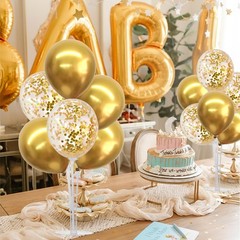 TONIFUL 4 Set Gold Balloon Centerpieces for Tables,Gold Birthday Party Decora…