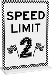 Race Car Birthday Decor – Speed Limit 2 Acrylic Sign with Stand, 8×12 inches