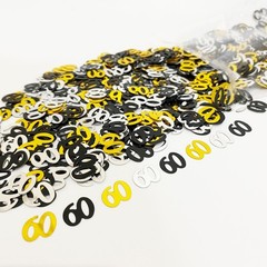 1500 PCS Gold Silver Black Number 60th Birthday Anniversary Table Decor