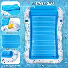 Inflatable Adult Pool Lounger Float – Large Beach Sun Tanning Floaty Raft Sun…