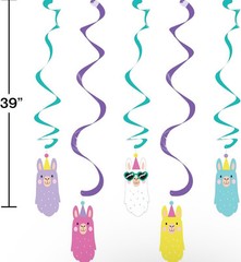 Blue and Purple Llama Dizzy Danglers 39″
