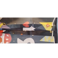 Happy Easter Banner 80×17 in Bunny & Eggs Outdoor/Indoor Decor w/ Grommets