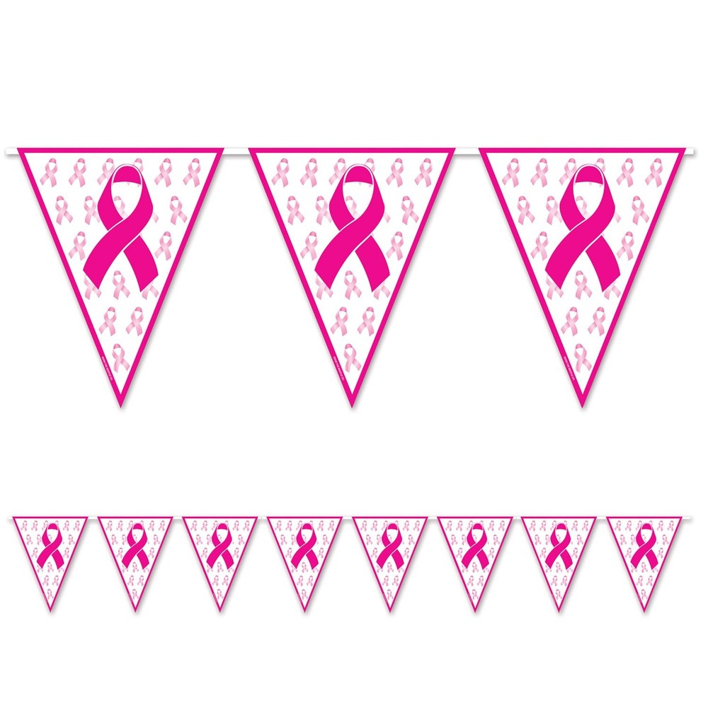 Beistle Ribbon Pennant Banner Plastic White 11 Inch Functional Standard Party