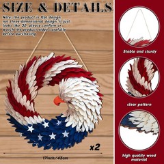 2PC Patriotic Eagle Wreath Door Hangings for 4th of July American Decor Wall …