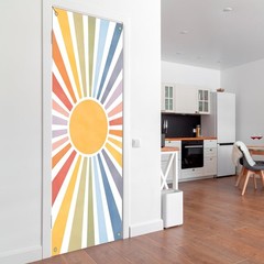 Boho Colorful Sun Door Cover Decoration 35 * 79 in, Boho Rainbow Sunshine Sun…