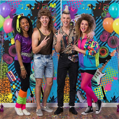 I love 80s Party 3pc Backdrop retro theme photo booth fun accessory decor banner