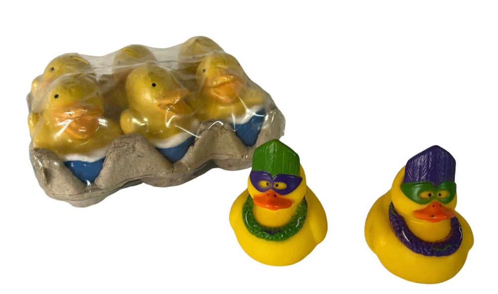 Rubber Duckie Bundle Yellow Wax Candles + 2 Mardi Gras Mini Duckies