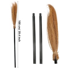 Halloween Prop Cosplay Witch Broom Stick Broomstick Adult Kids Masquerade New