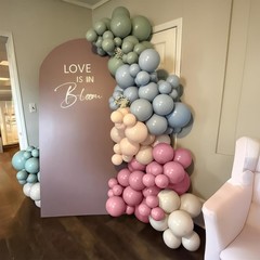 Pink Blue Green Balloons, Retro Blush Pink Sage Green Dusty Blue Ivory White …
