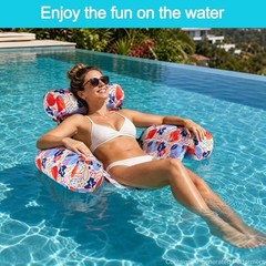 2 Pack Inflatable Pool Floats Adult Adjustable Heavy Duty Floating Lounge Cha…