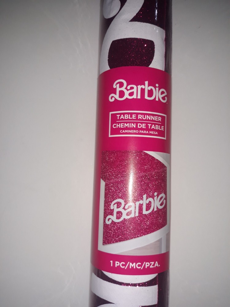 Barbie Table Runner Birthday Party 13×72 Glitter Table Decoration Mattel NEW