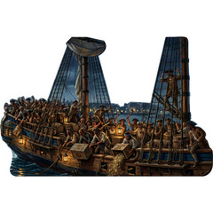 H76611 American History Boston Tea Party Protest Ship Cardboard Cutout Standee