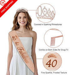 40th Birthday Decorations for Women,32PCS Black, Rose Gold