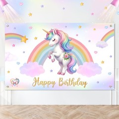 Unicorn Birthday Decorations Backdrop Banner,3 X 5Ft Unicorn Party Decorations P