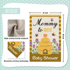 Mommy to Bee Garden Flag, Bumble Bee Theme Baby Shower Party Yard Sign, Bee Preg