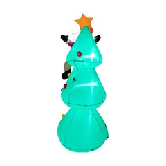 6ft Inflatable Christmas Tree Blow up With Santa Claus & Dog For Christmas