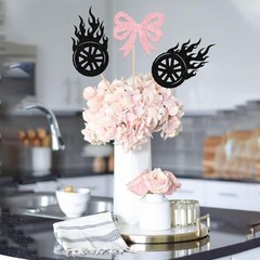 12 PCS Burnouts Or Bows Centerpiece Sticks Gender Reveal Table Flower Decor