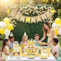 Lemonade Stand Banner for Kids – Rustic Lemonade Banner Sign for Lemonade Sta…