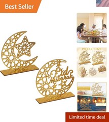 Handmade Gold Hollow Moon Star Ornaments – Perfect for Eid Celebrations