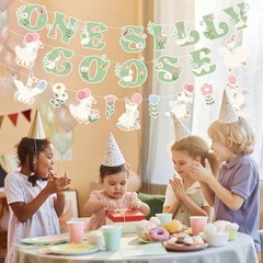 One Silly Goose Banner 1st First Birthday Decorations Silly Goose Birthday Ga…