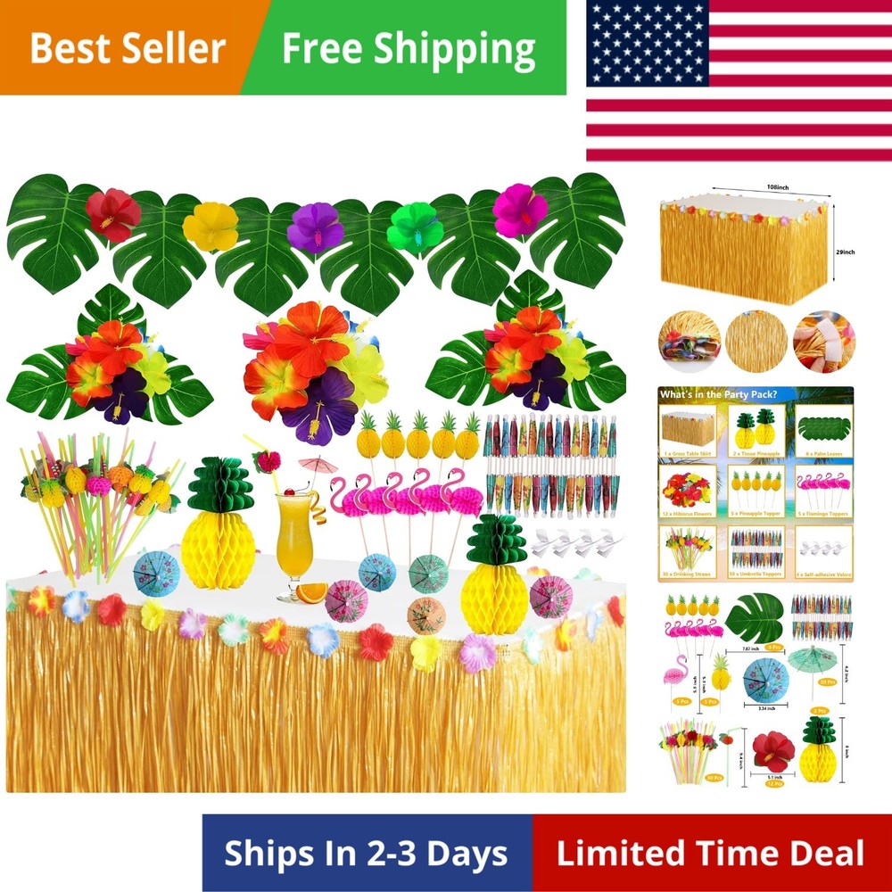 Tropical Luau Party Decorations Set Hawaiian Beach Theme Party Favors Luau Pa…