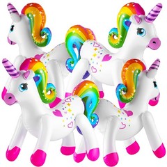 Inflatable Unicorn Party Decorations – (pack of 4) 24 Inch – Large Blow Up Ra…