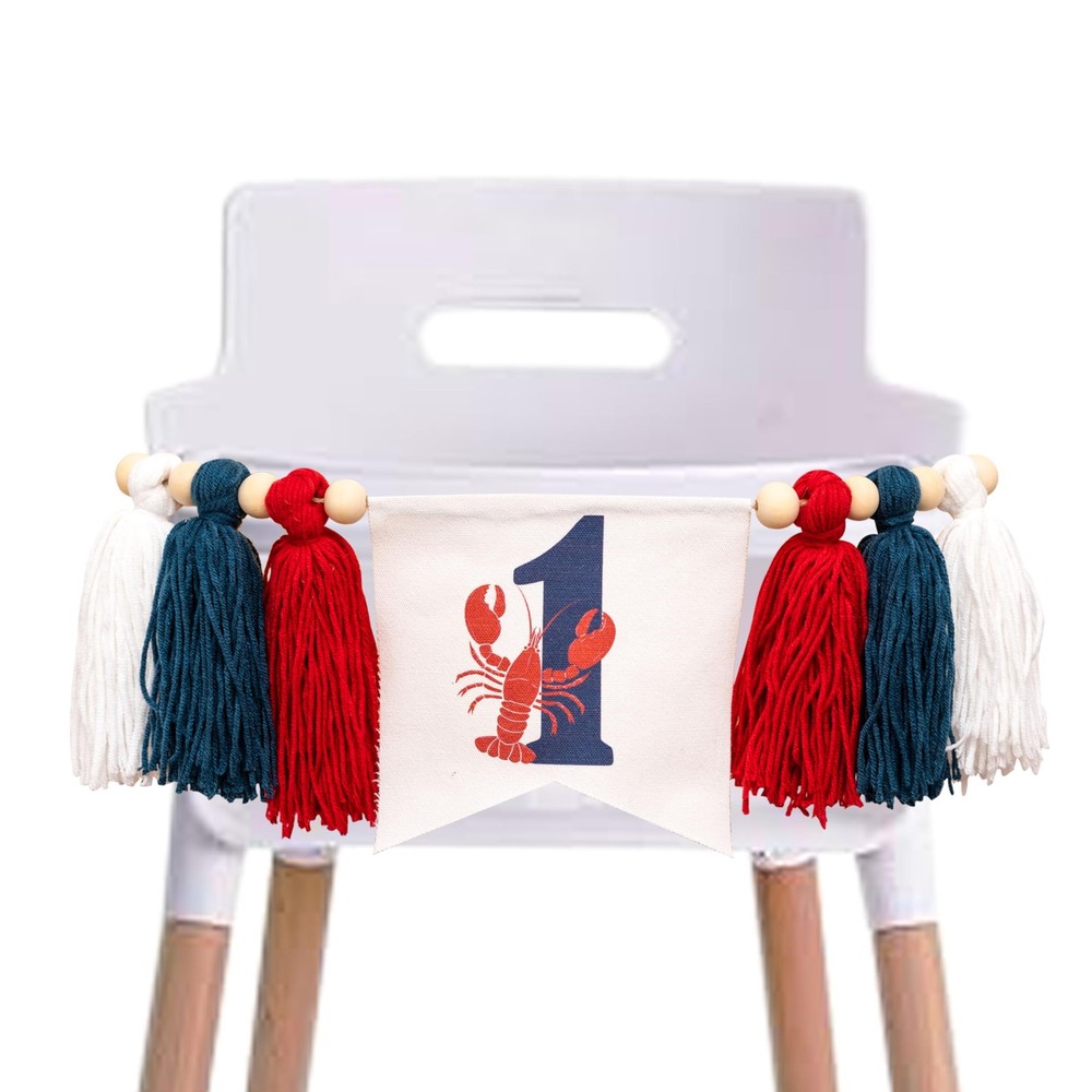 Crayfish First Birthday High Chair Banner – Pinch Me, I’m One, Crawfish Theme…