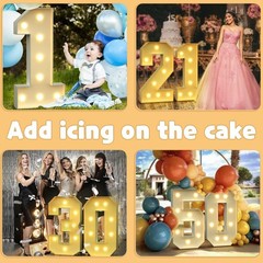 3FT Light Up Number 3 Marquee Birthday Anniversary Decor PreCut Foam Board